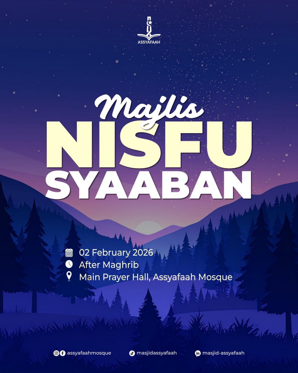 Majlis Nisfu Syaaban: Recitation of Surah Yā Sīn (3 times) & Tazkirah
