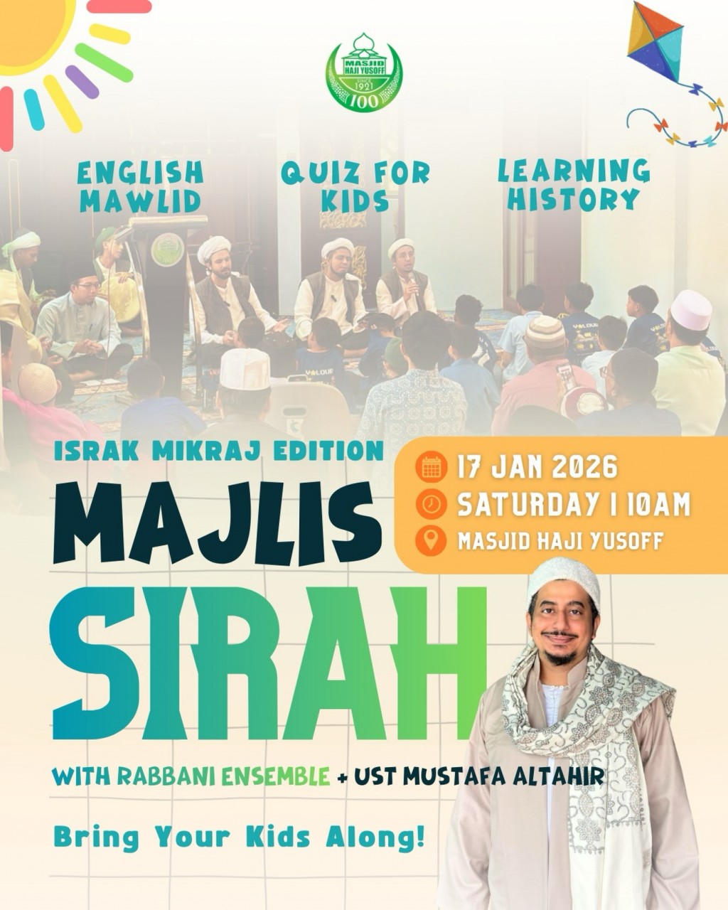 Majlis Sirah - Israk Mikraj Edition: English Mawlid, Quiz for Kids & Learning History