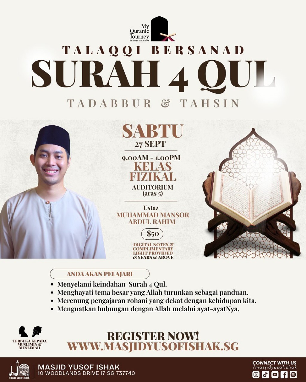 TALAQQI BERSANAD: Surah 4 Qul - Tadabbur & Tahsin
