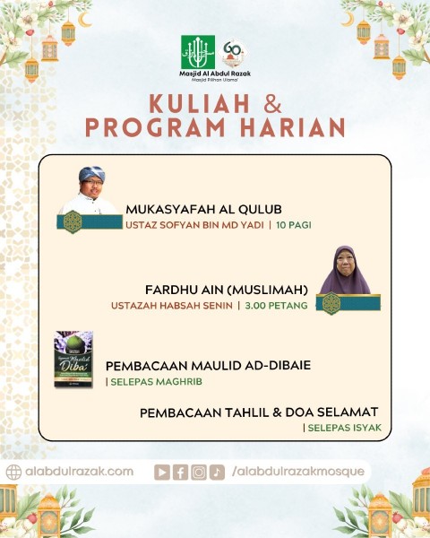 Kuliah & Program Harian - Khamis
