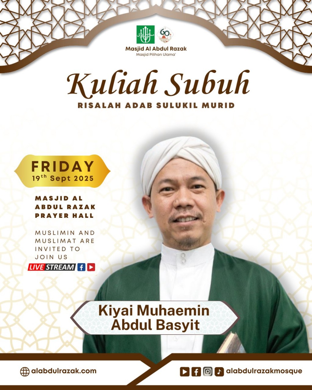 KULIAH SUBUH: Risalah Adab Sulukil Murid