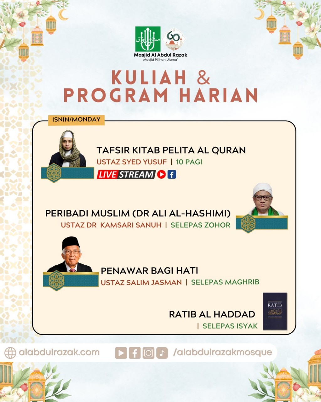 Kuliah & Program Harian - Isnin