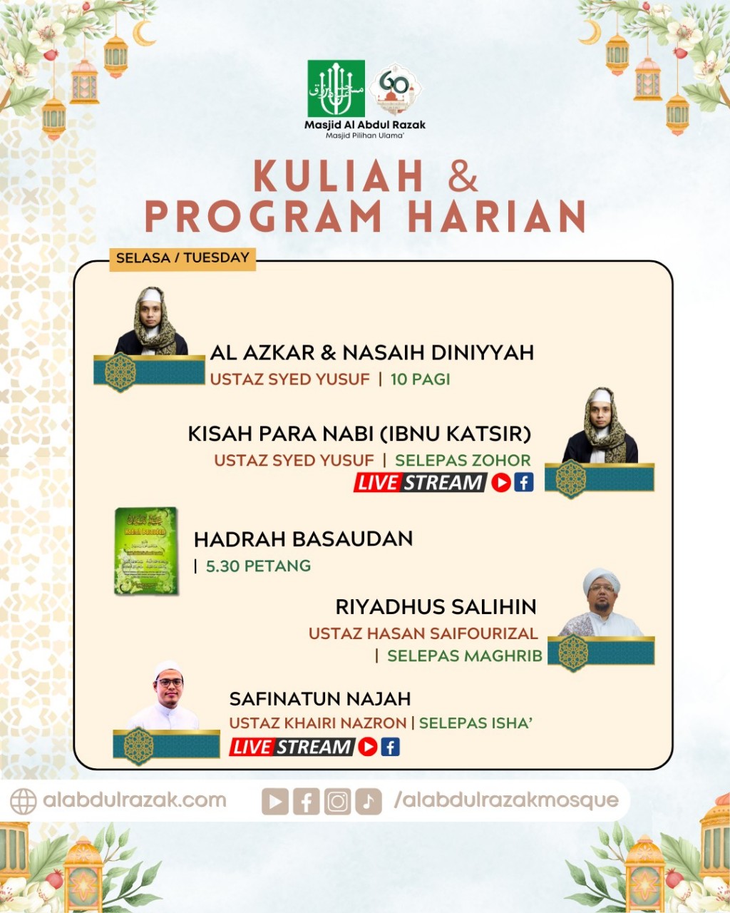 Kuliah & Program Harian - Selasa