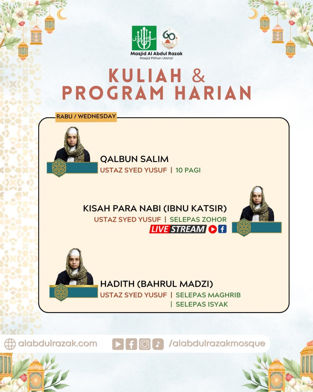 Kuliah & Program Harian - Rabu