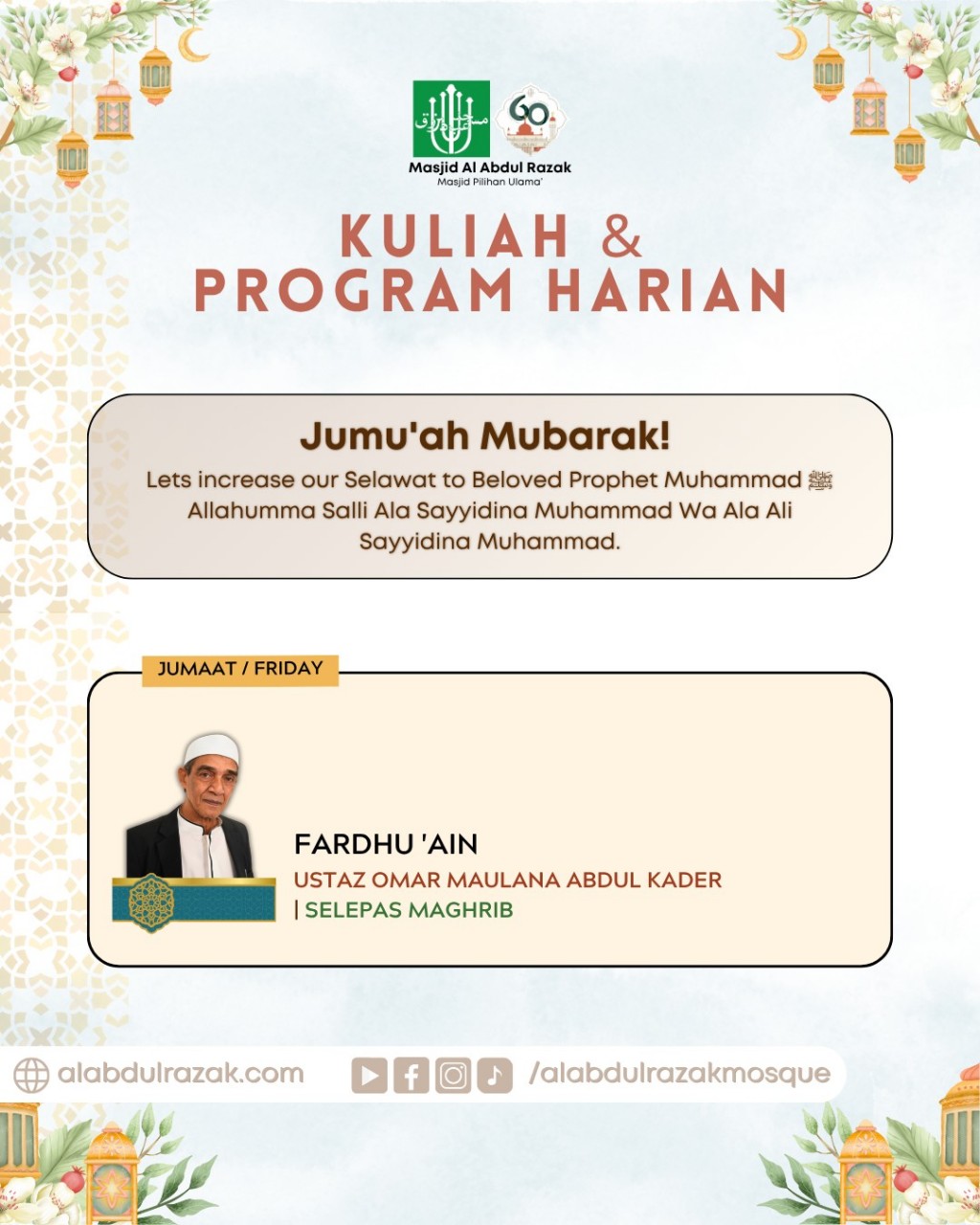 Kuliah & Program Harian - Jumaat: Fardhu 'Ain