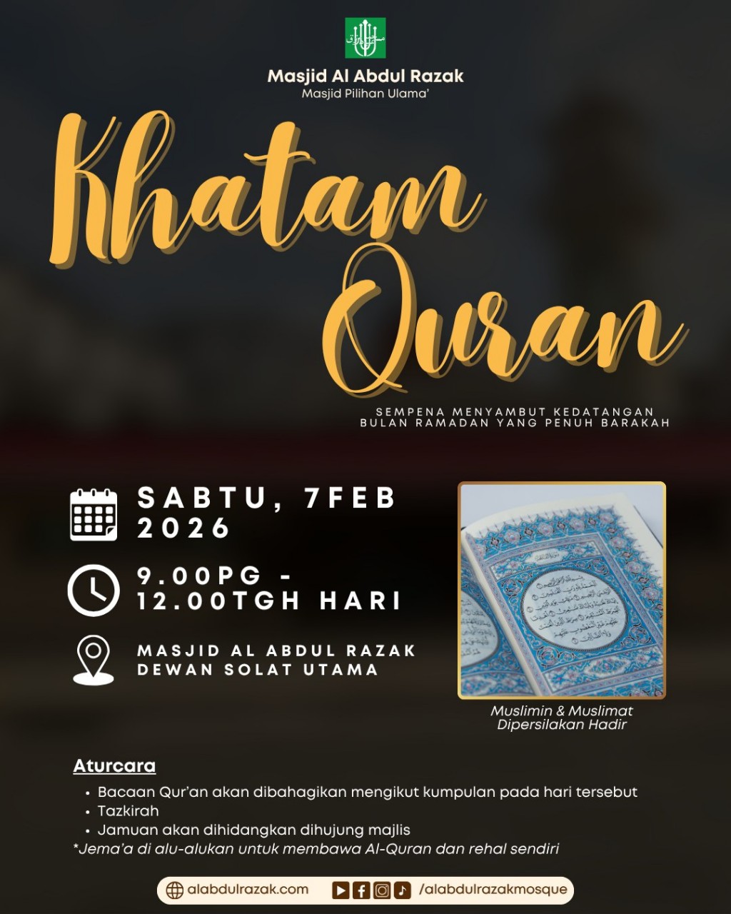 Khatam Quran - Sampena menyambut kedatangan bulan Ramadan yang penuh barakah