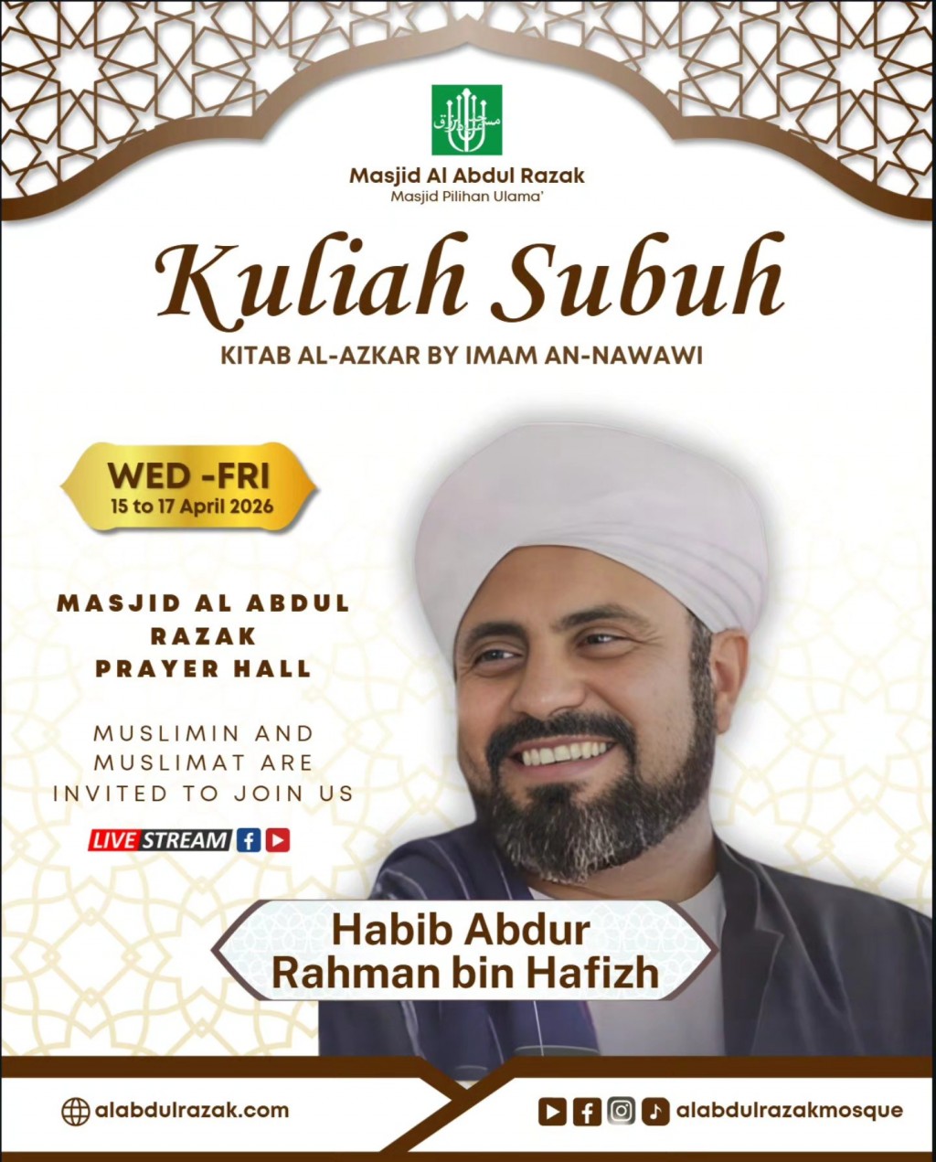 Kuliah Subuh: Kitab Al-Azkar by Imam An-Nawawi