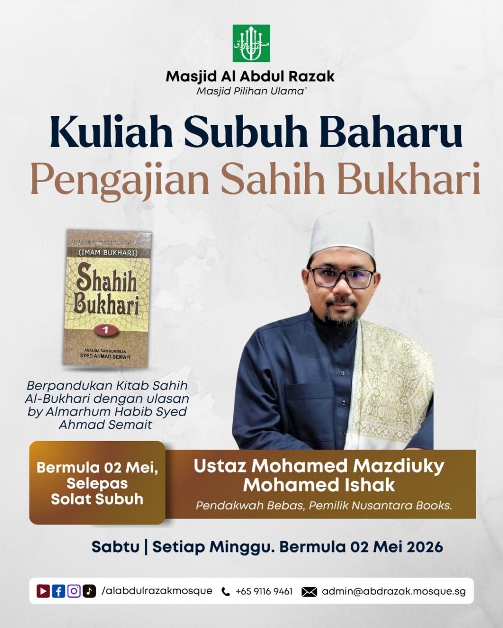 Kuliah Subuh Baharu: Pengajian Sahih Bukhari