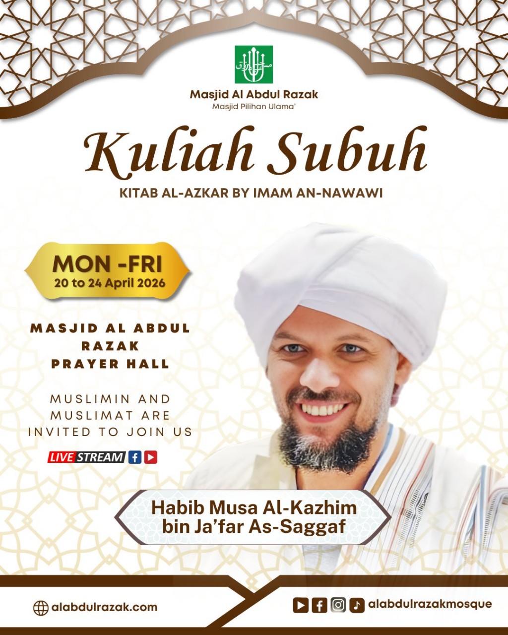 Kuliah Subuh: Kitab Al-Azkar by Imam An-Nawawi