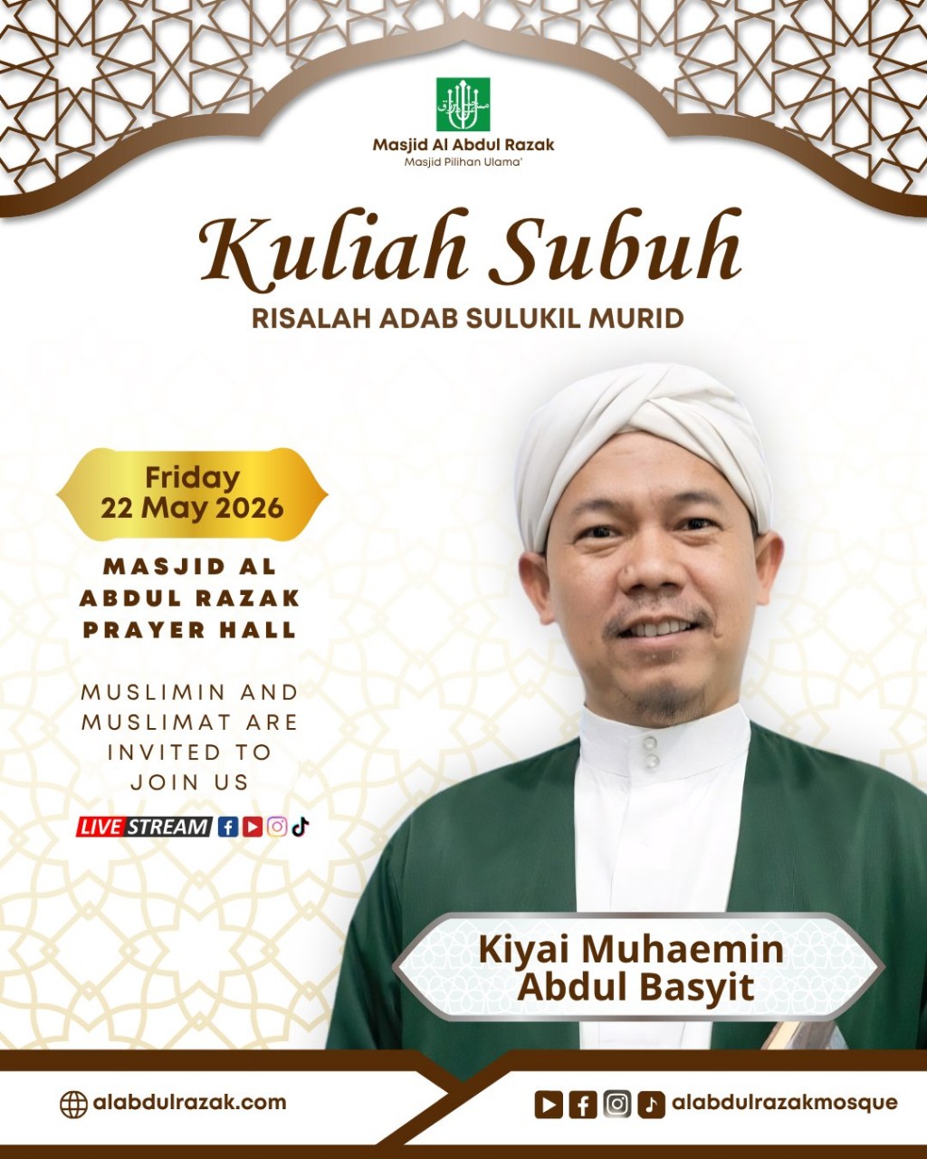 Kuliah Subuh: Risalah Adab Sulukil Murid