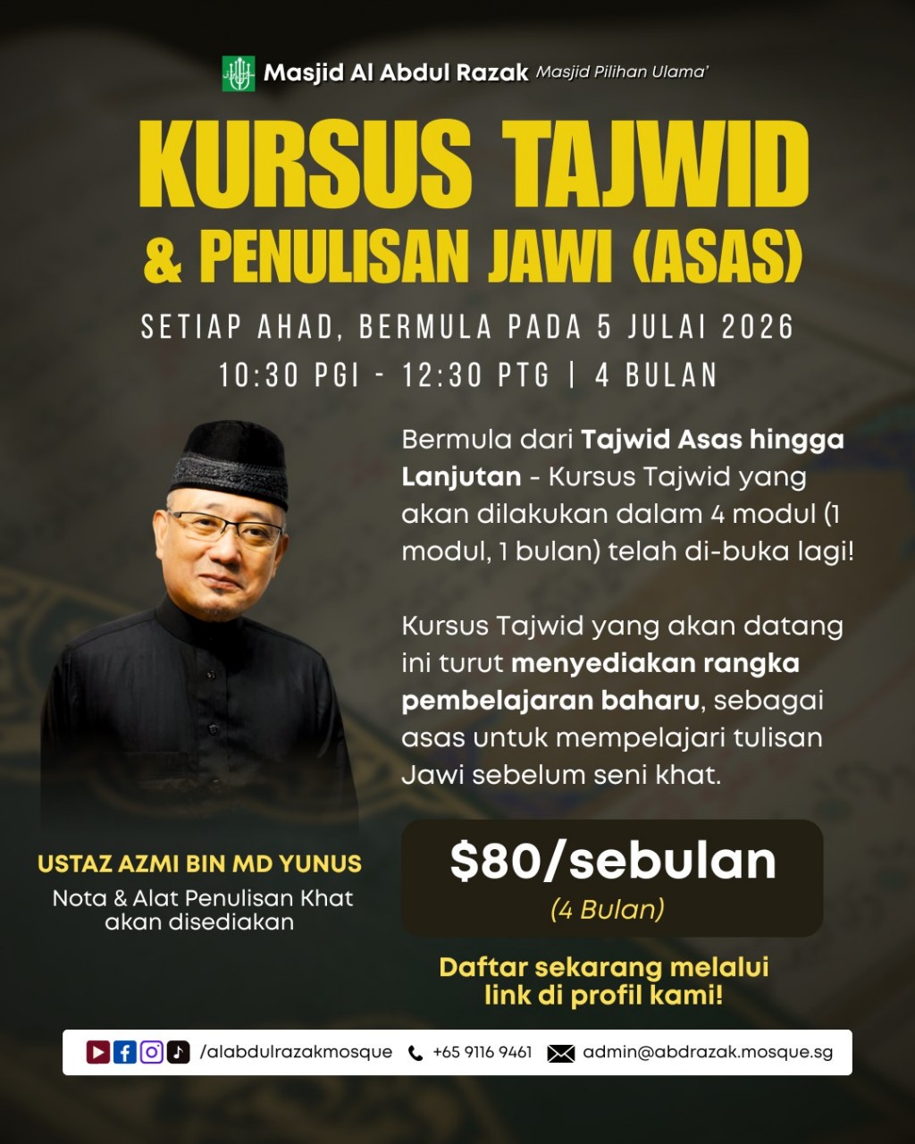 Kursus Tajwid & Penulisan Jawi (Asas)