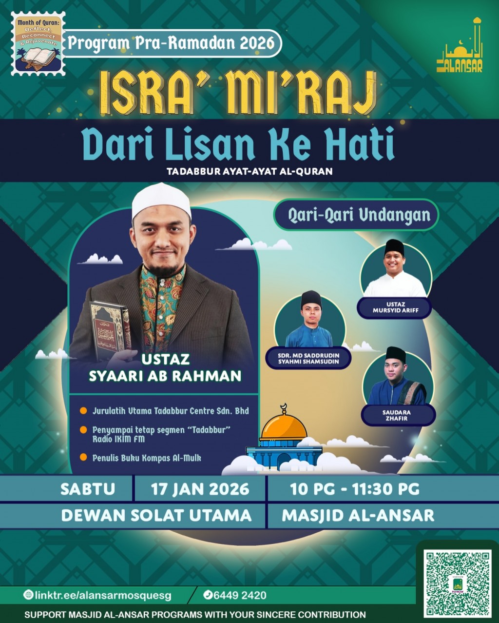 Program Pra-Ramadan 2026 | Isra' Mi'raj: Dari Lisan Ke Hati - Tadabbur Ayat-Ayat Al-Quran