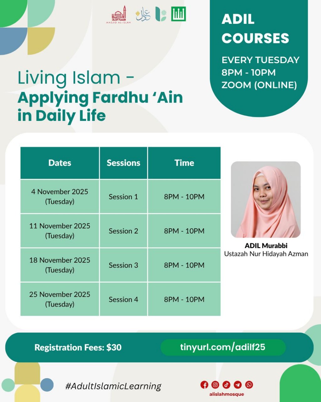 ADIL COURSES: Living Islam - Applying Fardhu 'Ain in Daily Life