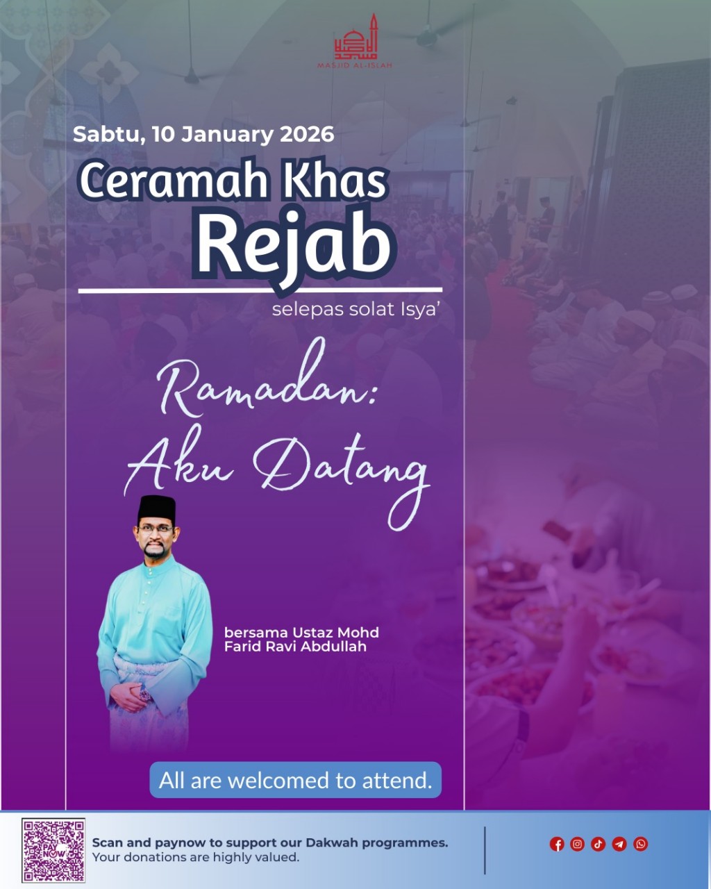 Ceramah Khas Rejab: Ramadan, Aku Datang