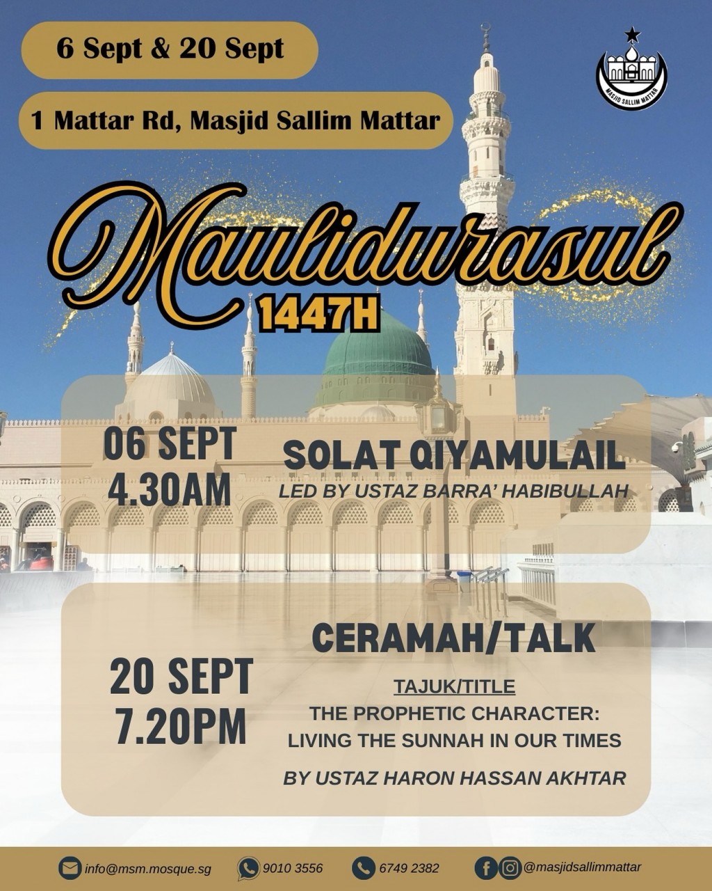 Solat Qiyamullail & Talk - Maulidurasul 1447H