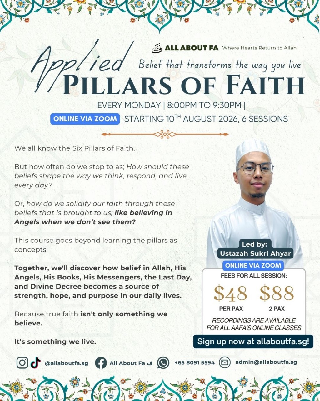 Applied Pillars of Faith (August 2026)