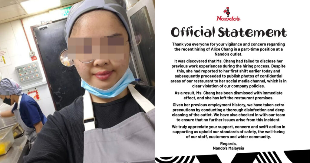 Woman who kissed dough, fired from Nando's on 1st day of work