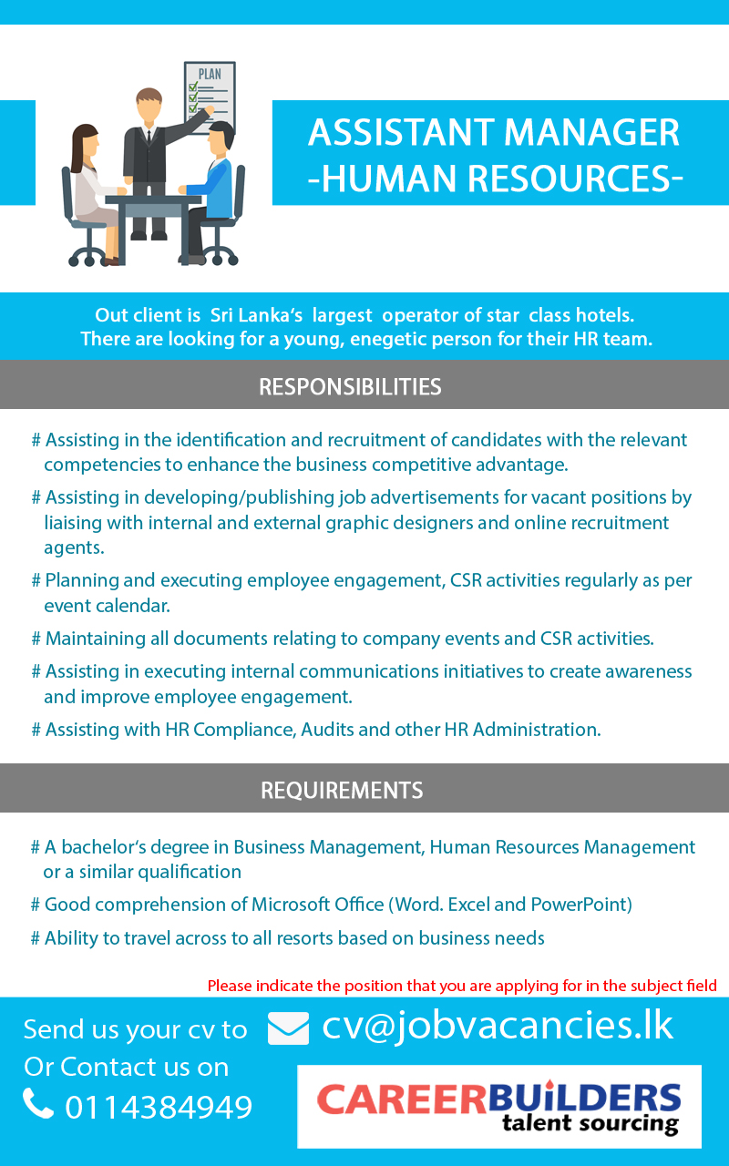 Top Jobs In Colombo Assistant Manager human Resources