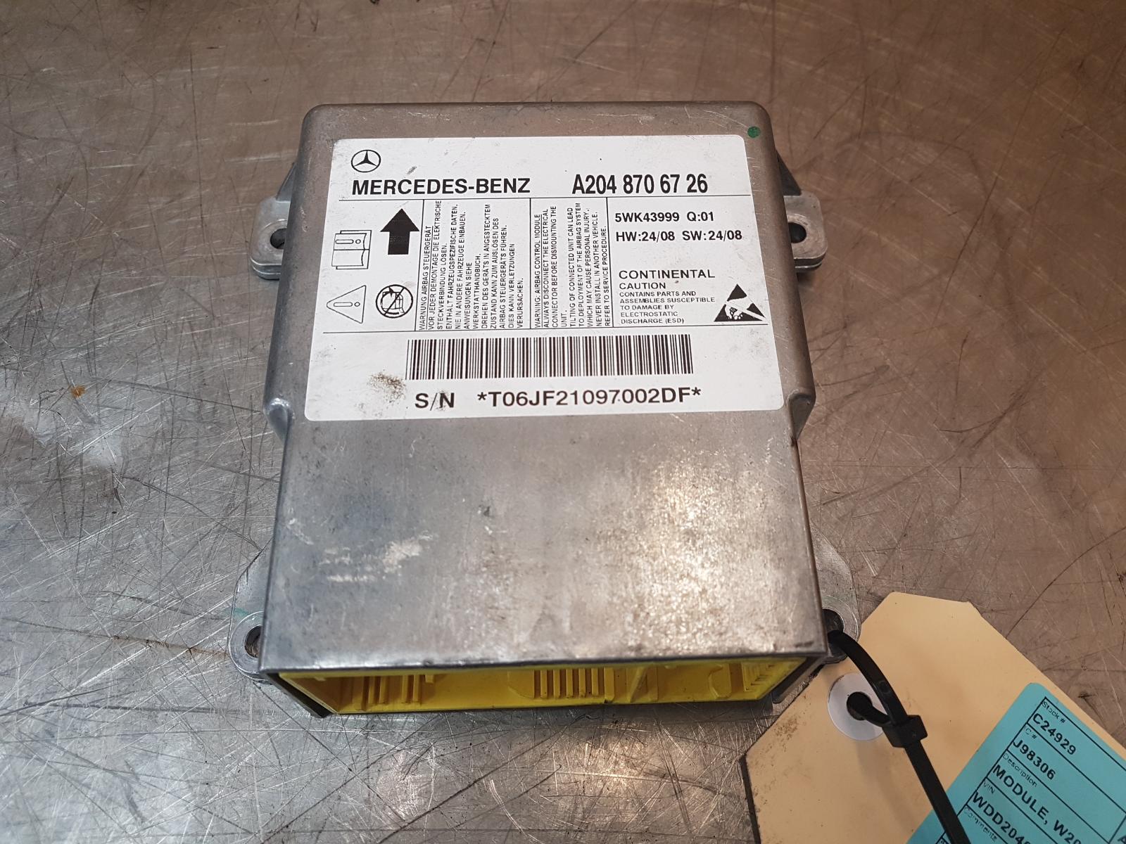 View Auto part Airbag Module/Sensor Mercedes C Class 2010