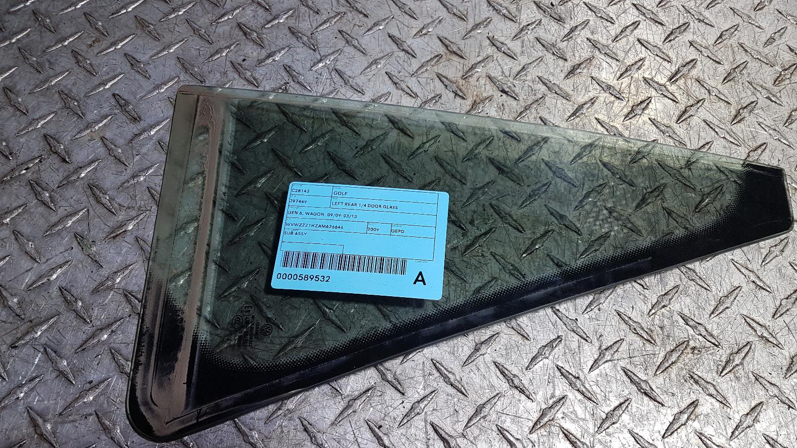 View Auto part Left Rear 1/4 Door Glass Volkswagen Golf 2009