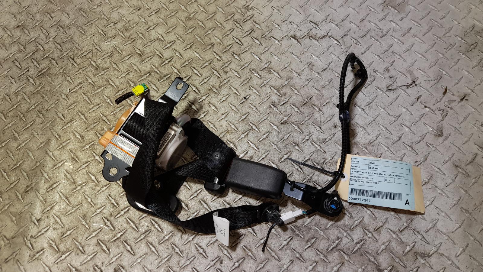 View Auto part Seatbelt/Stalk Honda Civic 2019