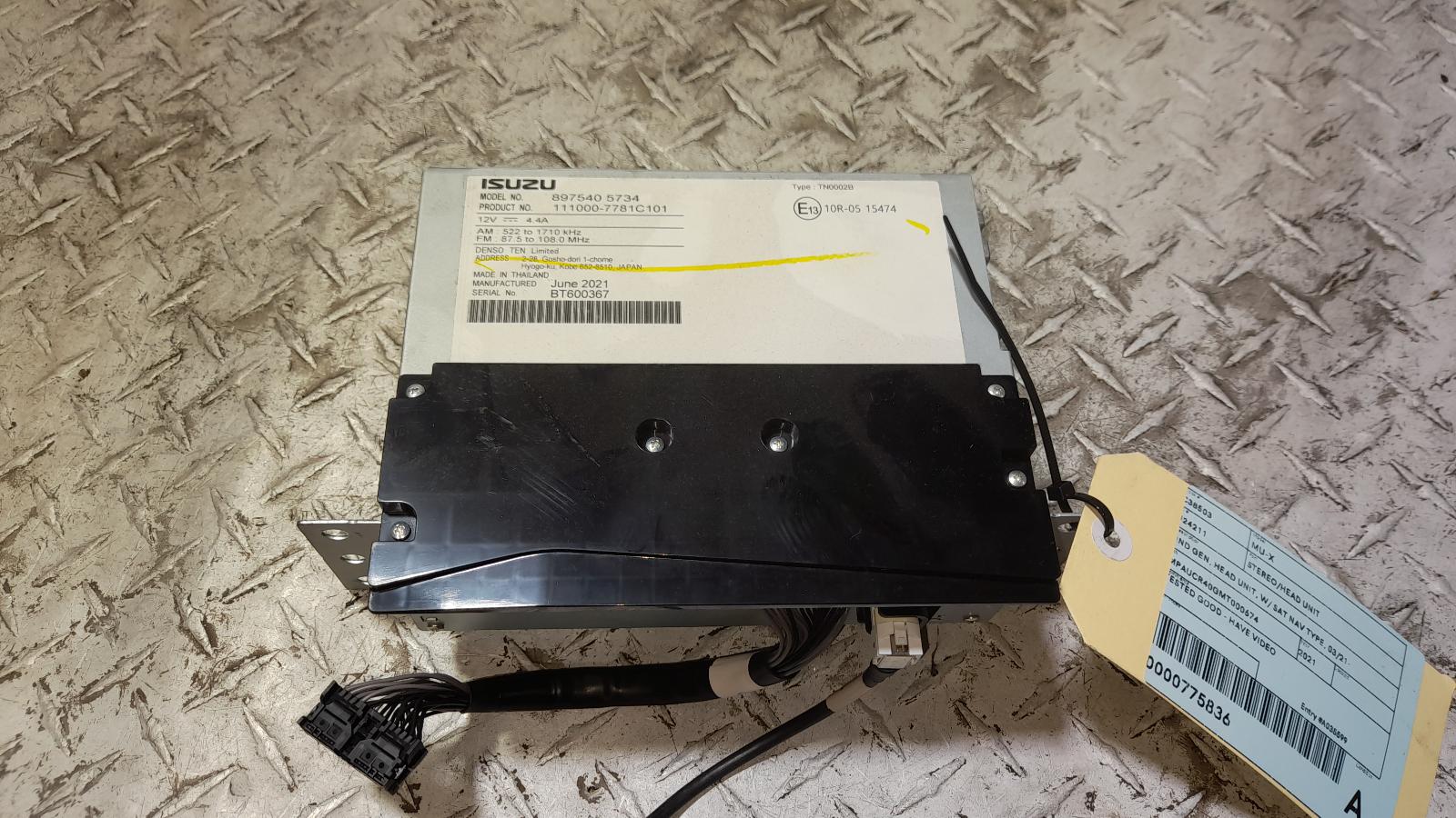 View Auto part Radio/Cd/Dvd/Sat/Tv Isuzu Mu-x 2021