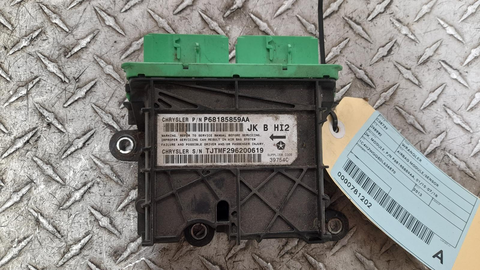 View Auto part Airbag Module/Sensor Jeep Wrangler 2013