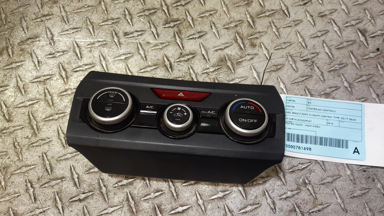 View Auto part Heater/Ac Controls Subaru Xv 2018