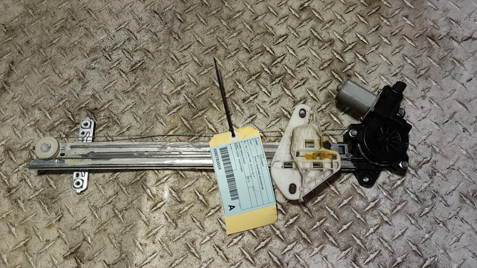 View Auto part Right Rear Wnd Reg/Motor Honda Odyssey 2016