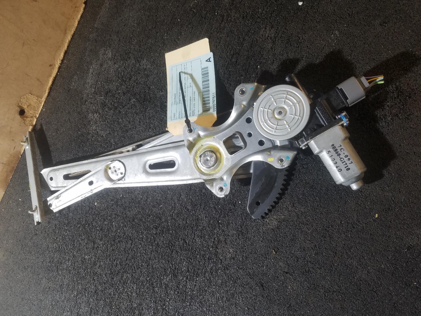 View Auto part Right Front Window Reg/Motor Holden Colorado 2015