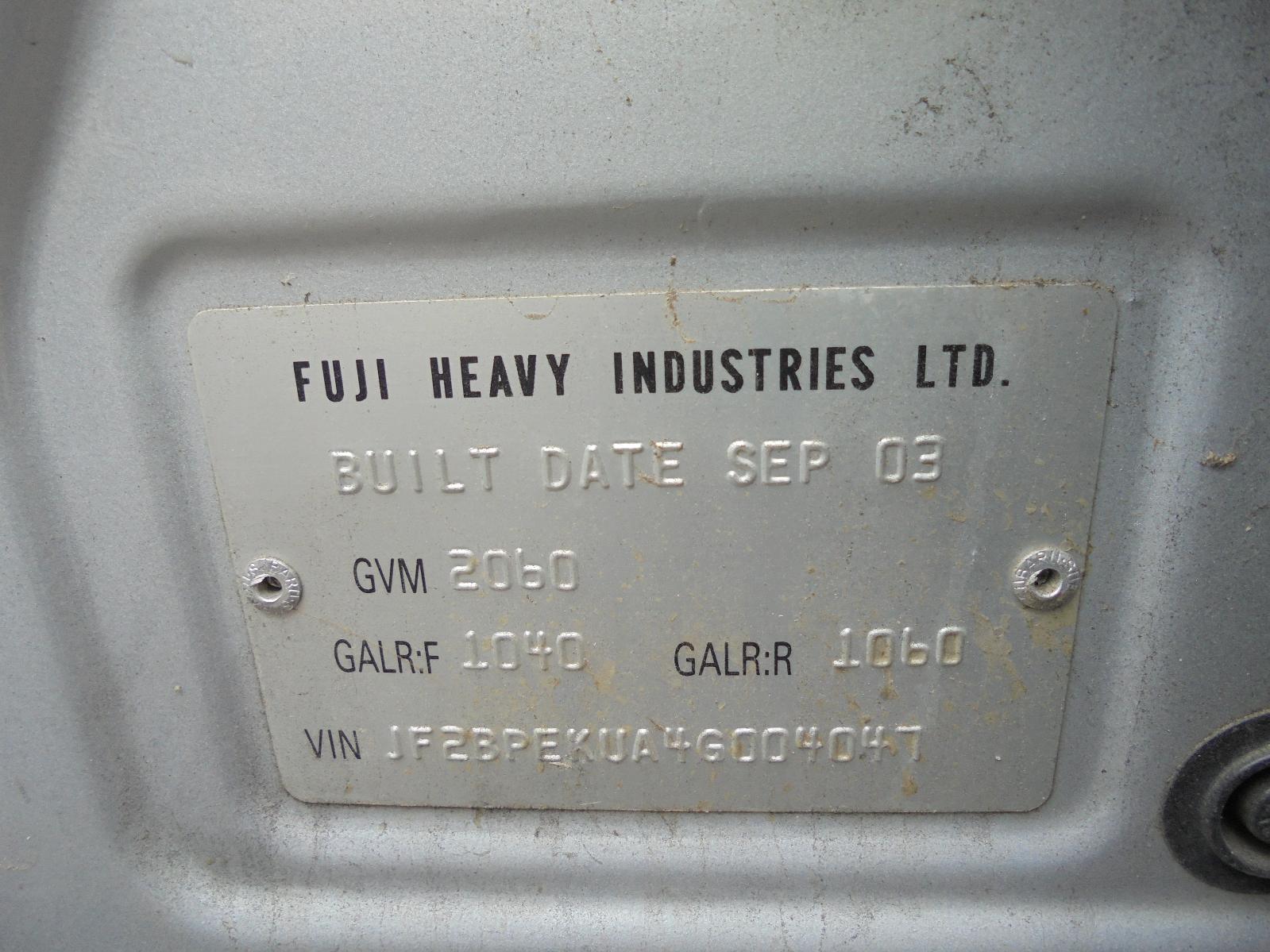 View Auto part Seatbelt/Stalk Subaru Outback 2004