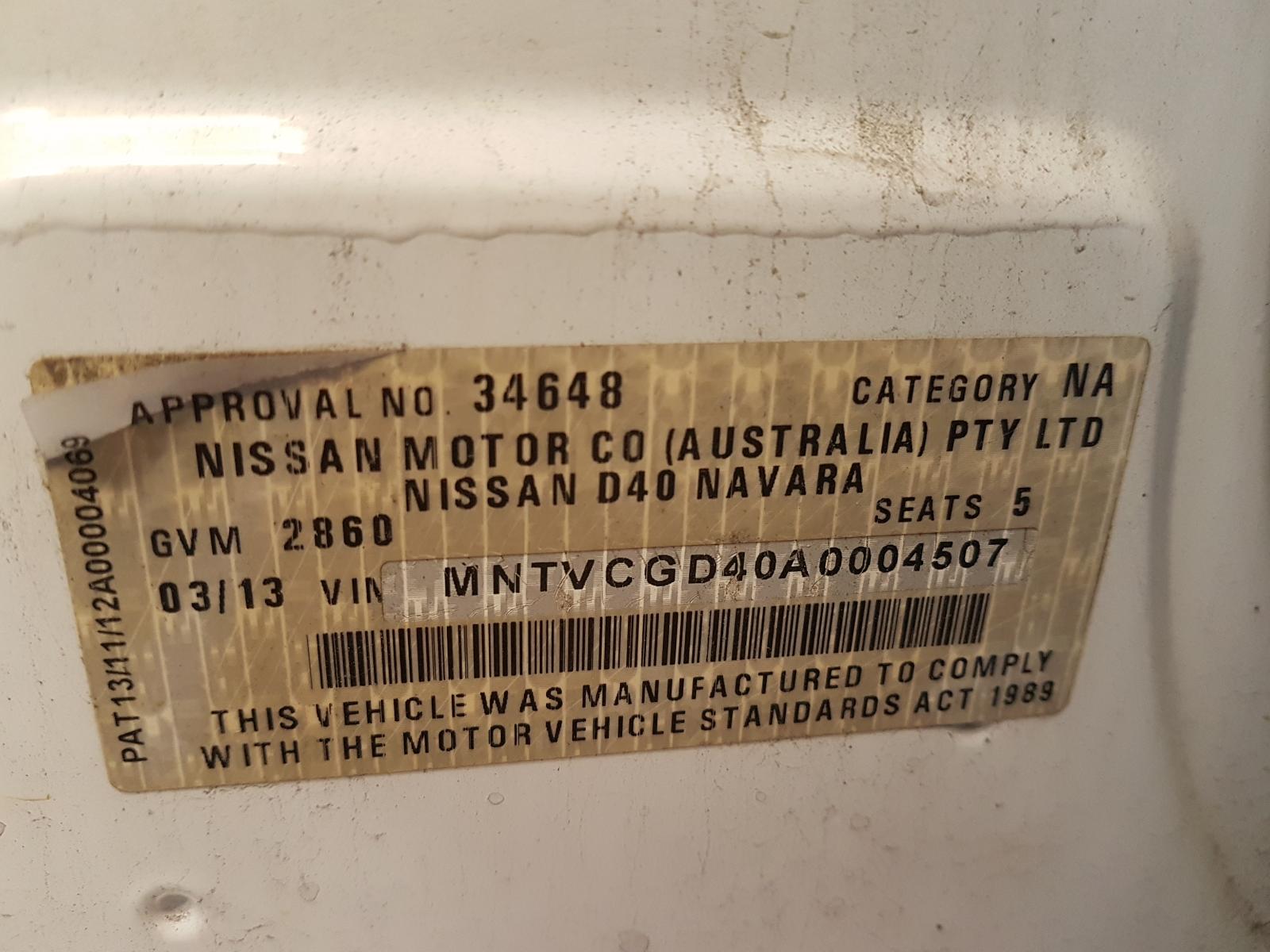 2013 Nissan Navara Trans/Gearbox View Auto part Trans/Gearbox Nissan Navara 2013