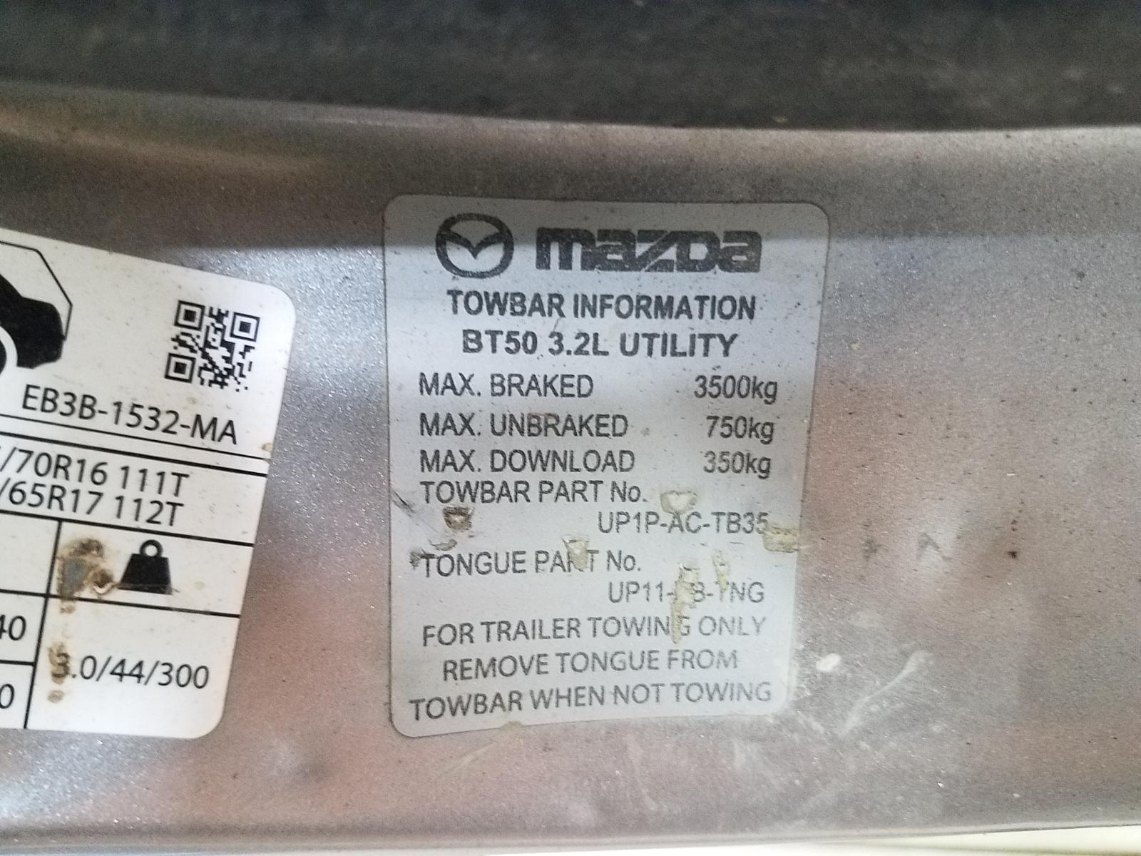 2016 Mazda Bt50 Seatbelt/Stalk View Auto part Seatbelt/Stalk Mazda Bt50 2016