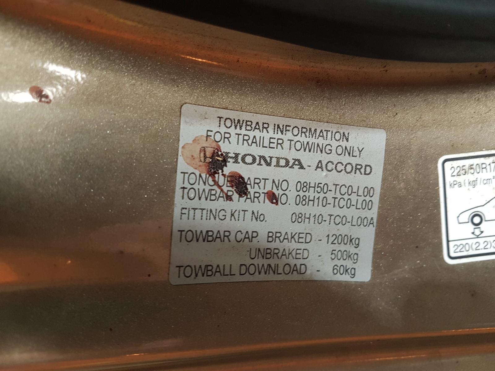 View Auto part R/Bar Bracket/Reinfo Honda Accord 2010