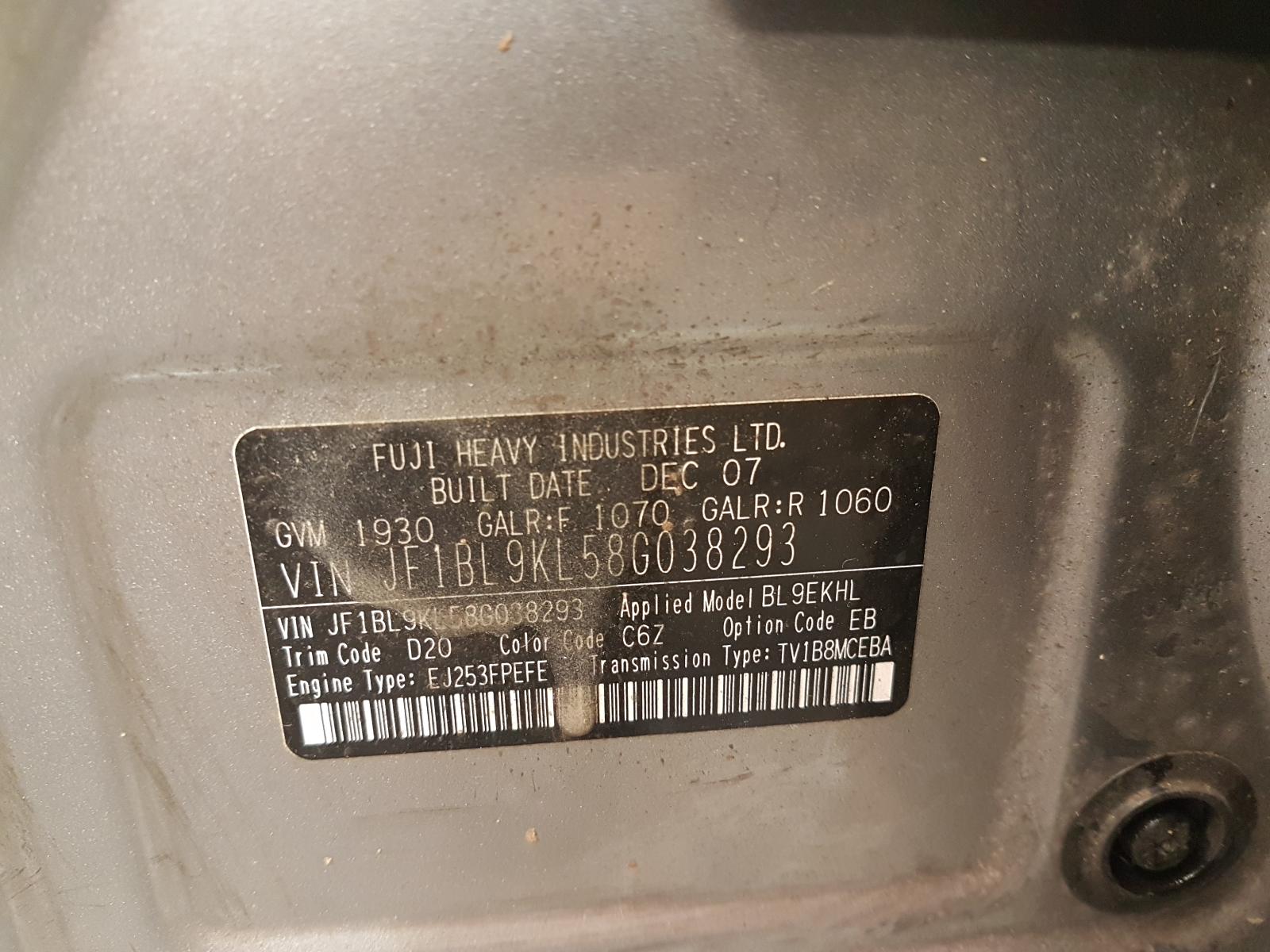 View Auto part Trans/Gearbox Subaru Liberty 2007