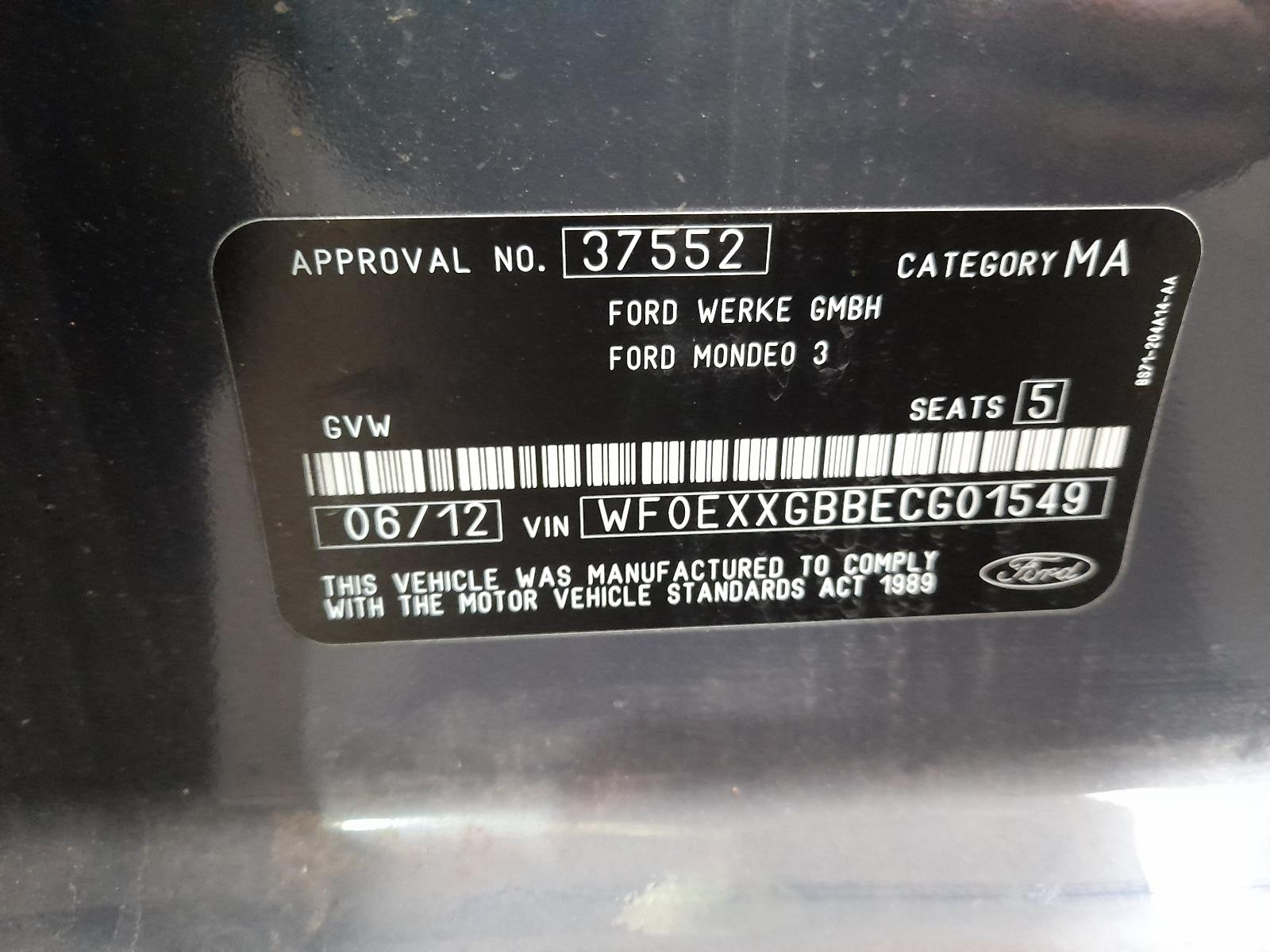 2012 Ford Mondeo Wheel Standard/Steel View Auto part Wheel Standard/Steel Ford Mondeo 2012