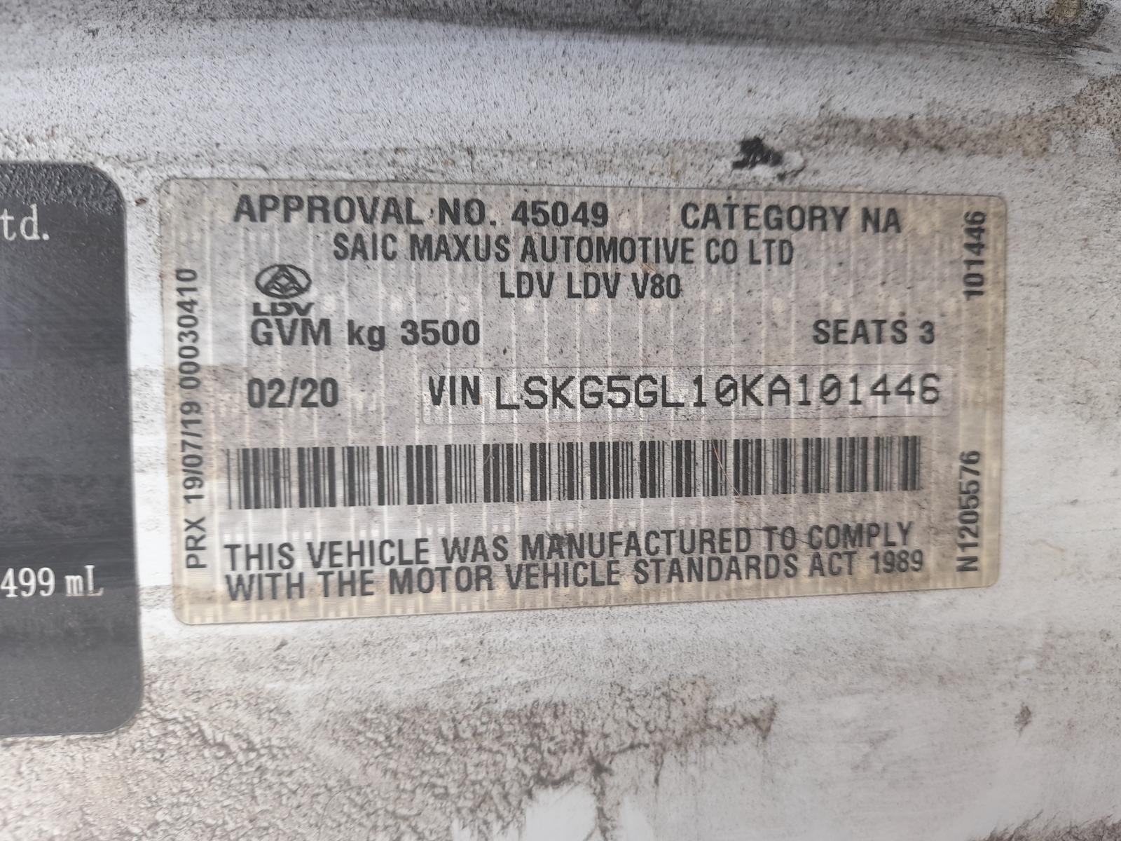 View Auto part Bootlid/Tailgate Ldv V80 2019