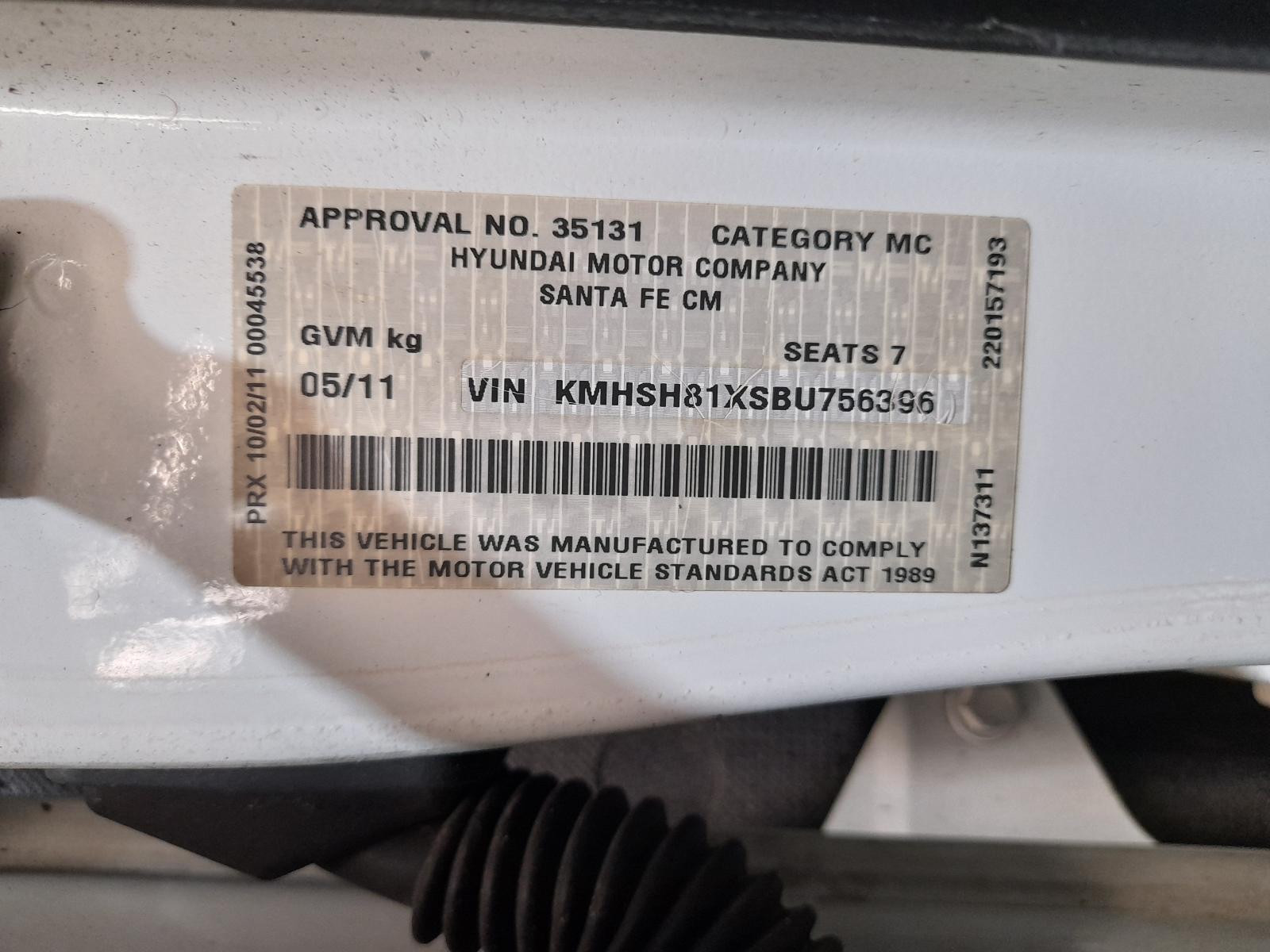 View Auto part Misc Hyundai Santa Fe 2011