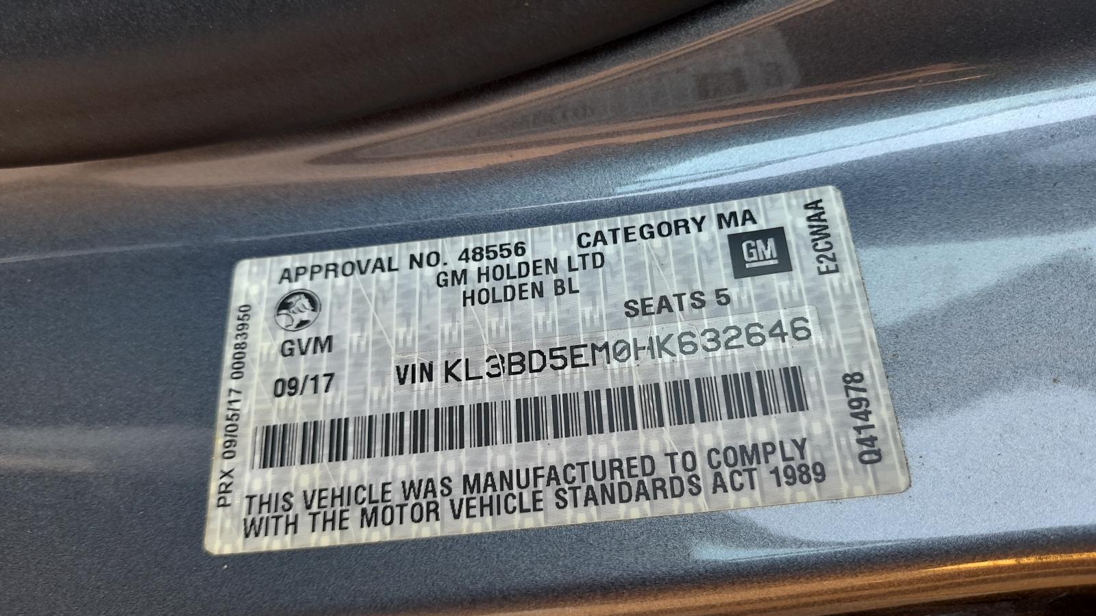 View Auto part Door/Boot/Gate Lock Holden Astra 2017