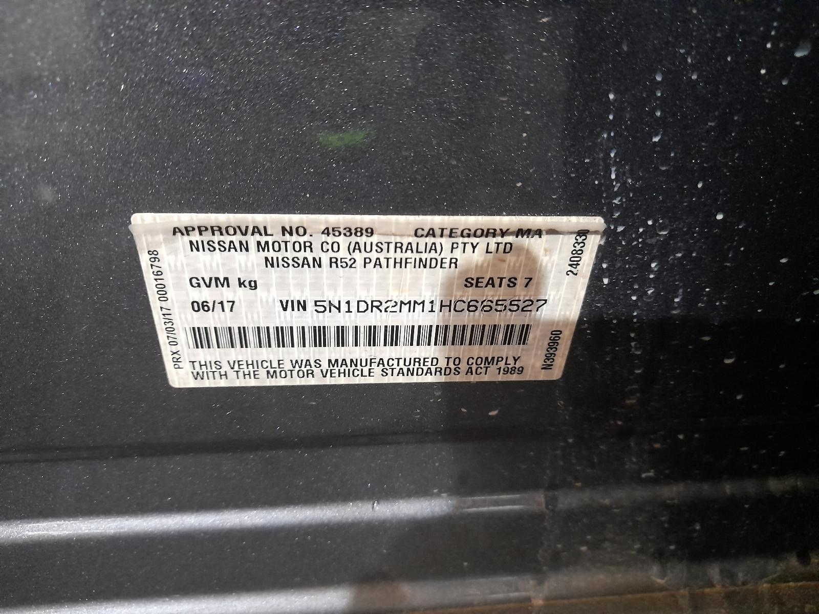 2017 Nissan Pathfinder Bootlid/Tailgate View Auto part Bootlid/Tailgate Nissan Pathfinder 2017