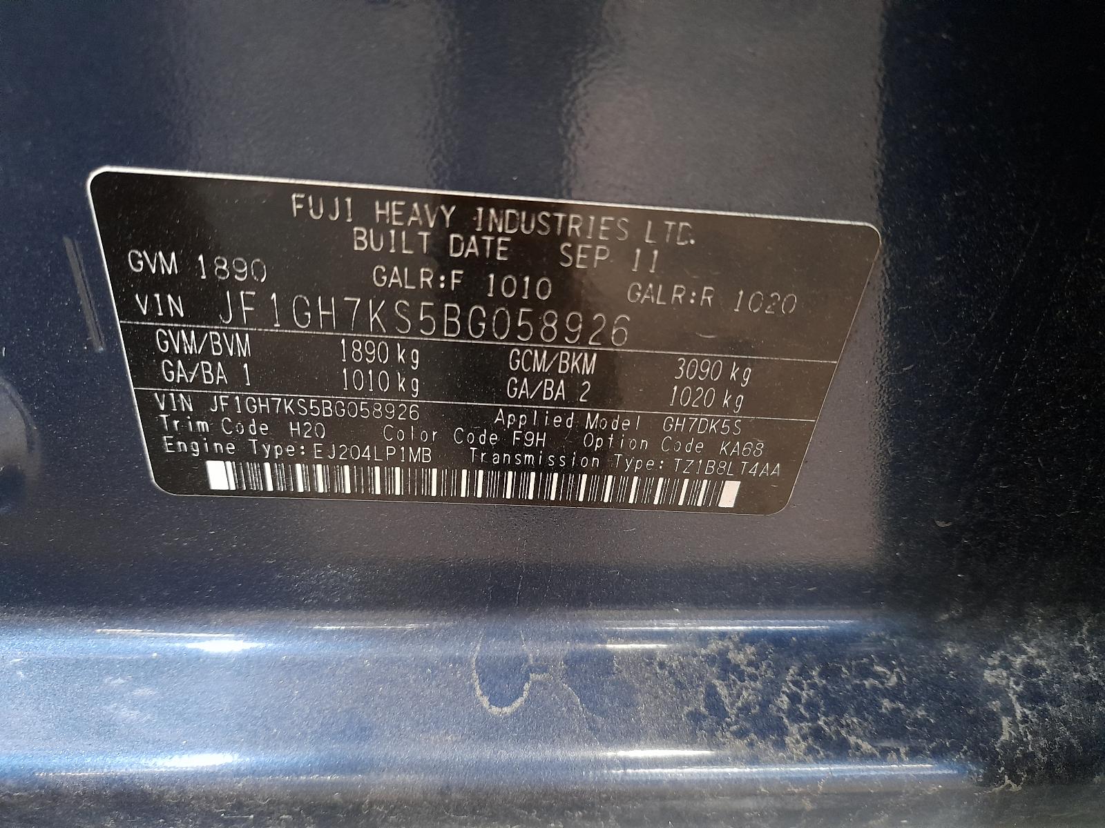 View Auto part Trans/Gearbox Subaru Impreza 2011