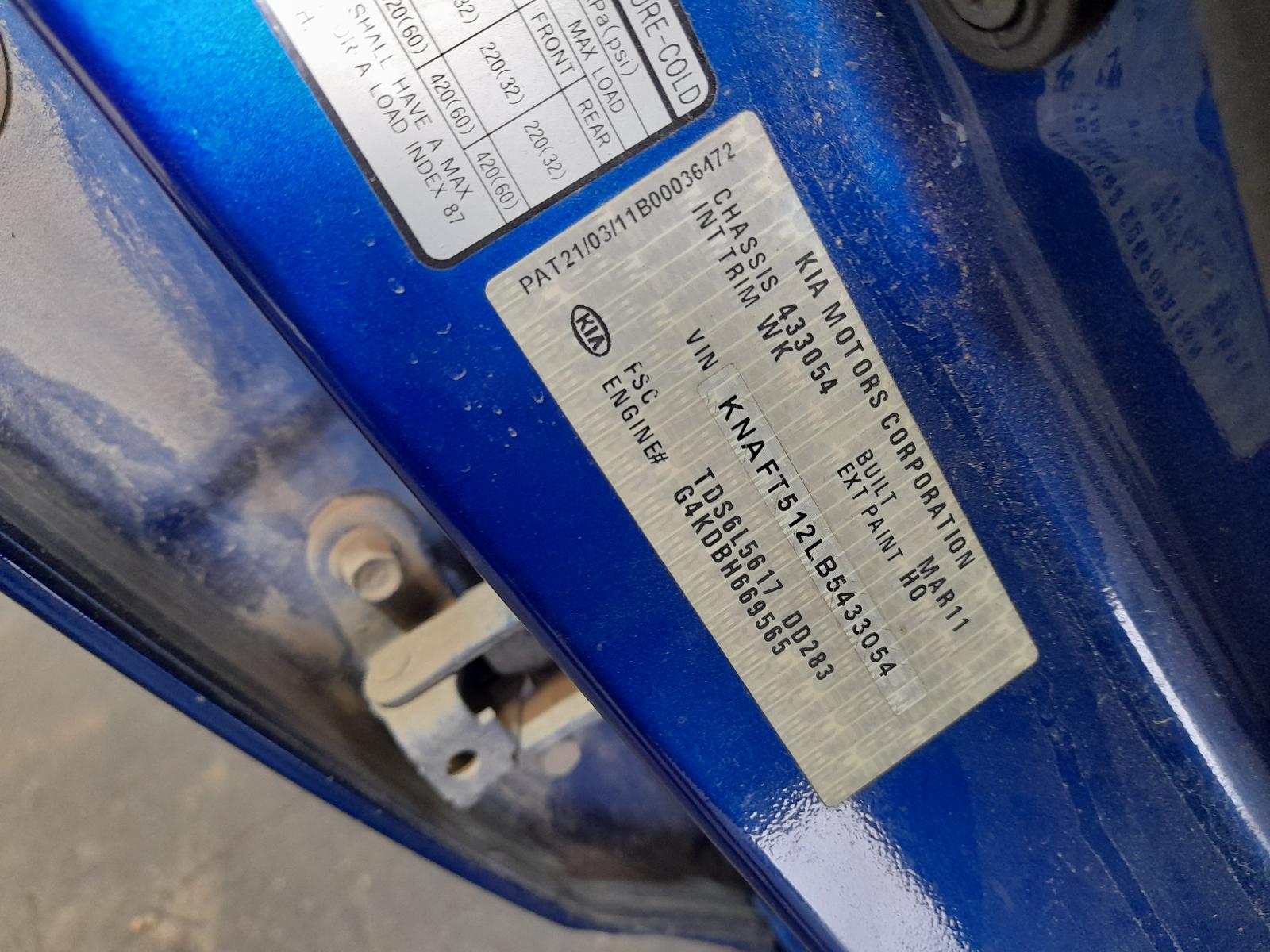 2011 Kia Cerato Engine View Auto part Engine Kia Cerato 2011