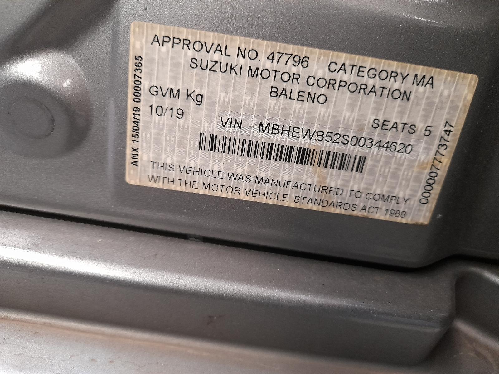 2019 Suzuki Baleno Right Door Mirror View Auto part Right Door Mirror Suzuki Baleno 2019