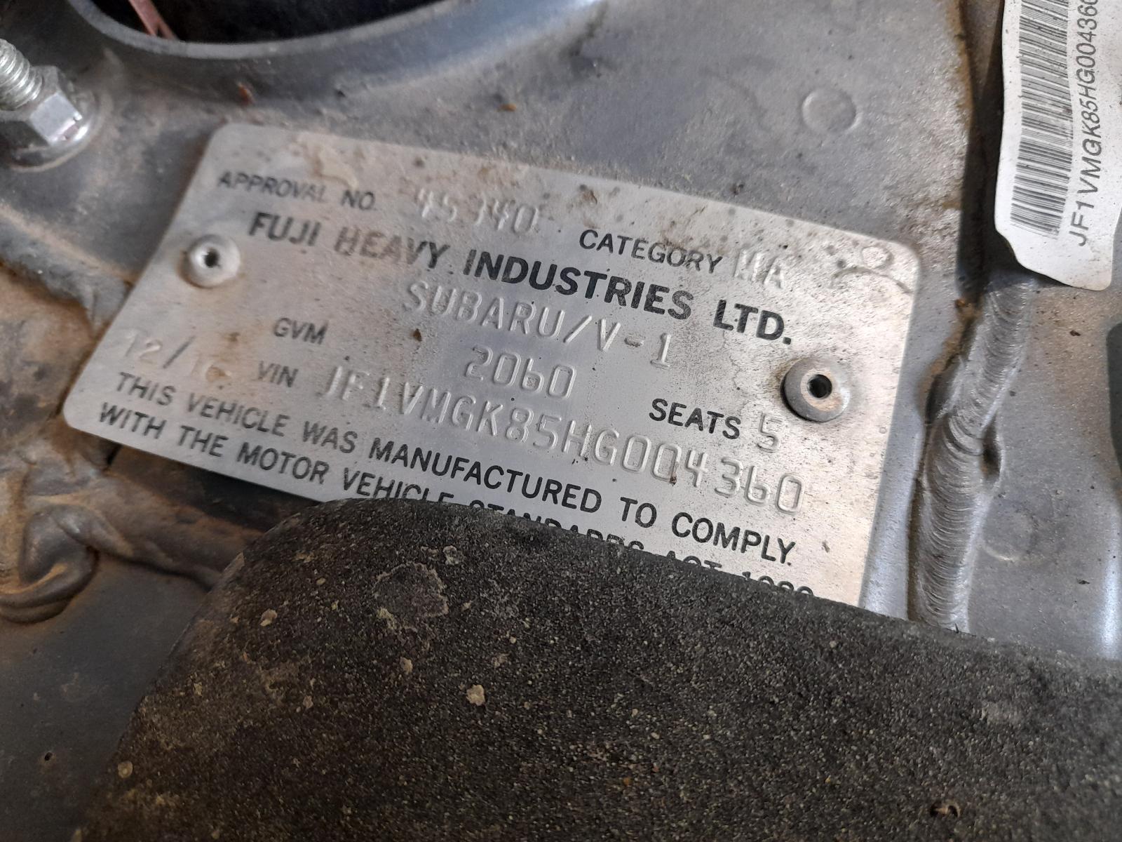 2016 Subaru Levorg Airbag Module/Sensor View Auto part Airbag Module/Sensor Subaru Levorg 2016