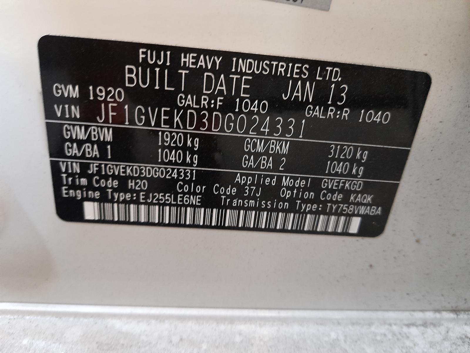 2013 Subaru Impreza Left Front Door View Auto part Left Front Door Subaru Impreza 2013