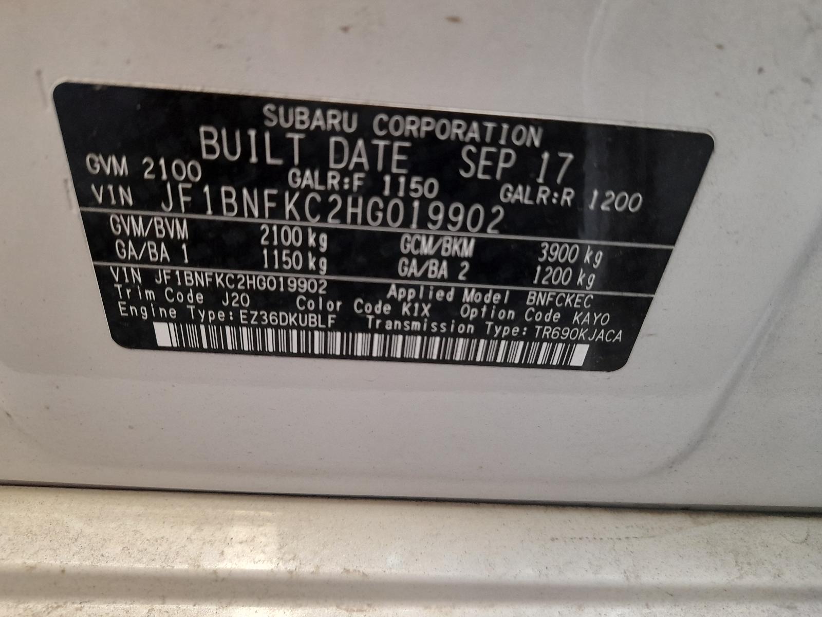 2017 Subaru Liberty Left Taillight View Auto part Left Taillight Subaru Liberty 2017