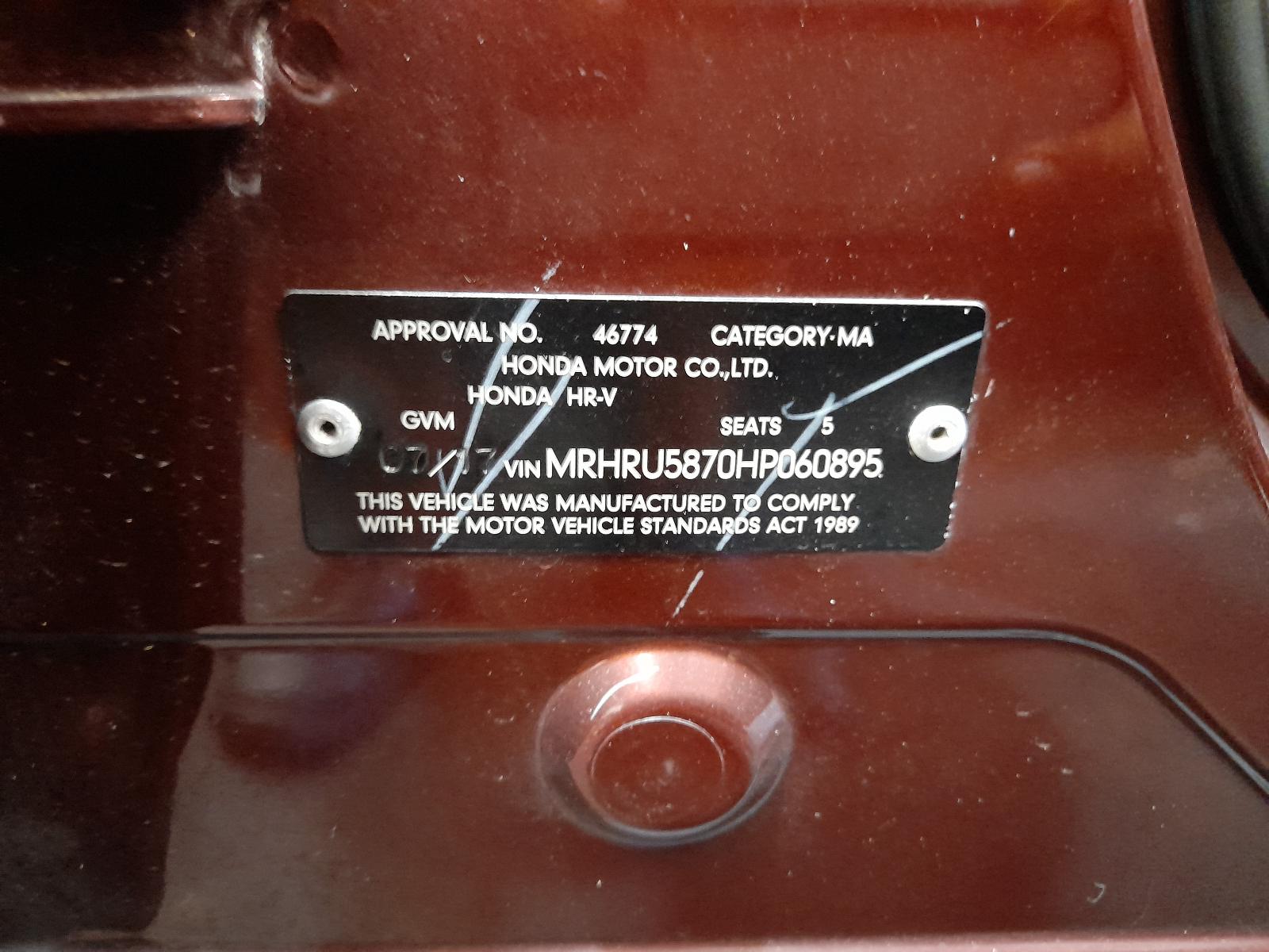 View Auto part Right Front Window Reg/Motor Honda Hrv 2017