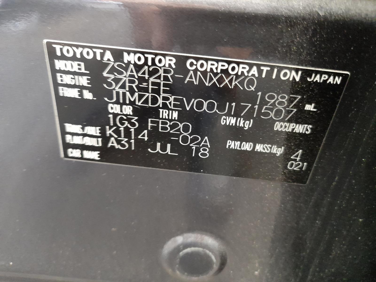 Right Rear Door Sliding Rav4 Toyota 2018