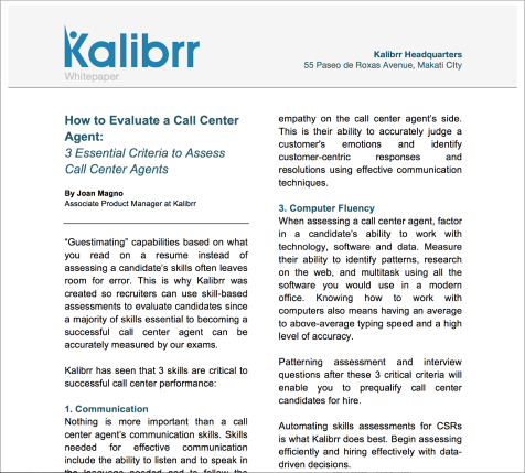 How to evaluate a Call Center Agent