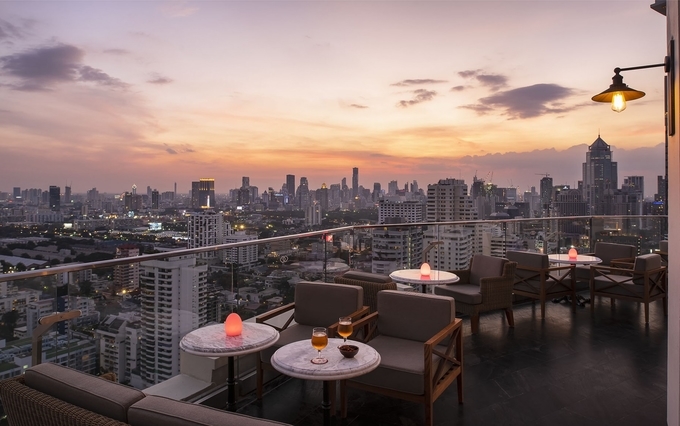 Sunset Watching from the Sky Bar in Bangkok